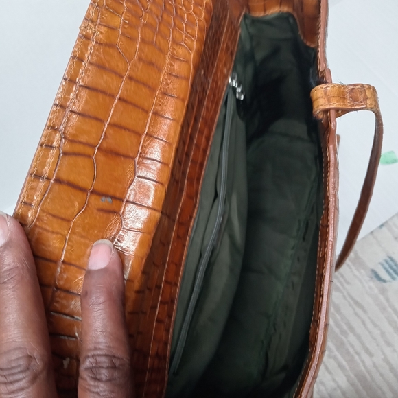 Cole Haan Croc Leather Embossed Handbag - Picture 4 of 8